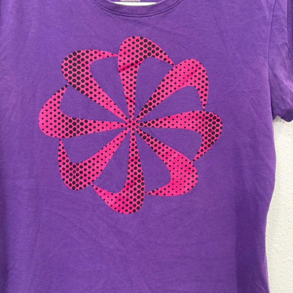 Nike Running Dri-FIT Shirt Womens Small Purple Pink Pinwheel Swoosh 408441-543